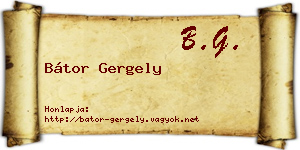 Bátor Gergely névjegykártya