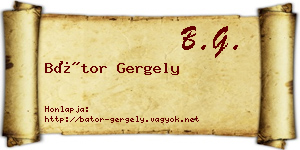 Bátor Gergely névjegykártya