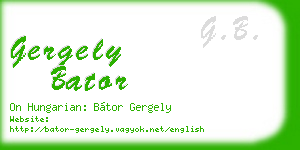 gergely bator business card