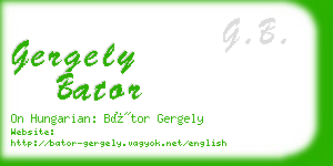 gergely bator business card